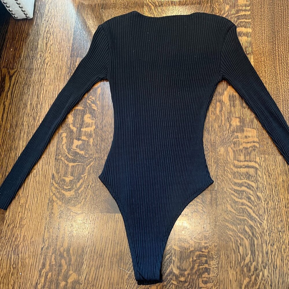 NWOT Black Long Sleeve Bodysuit US Medium - Picture 4 of 6